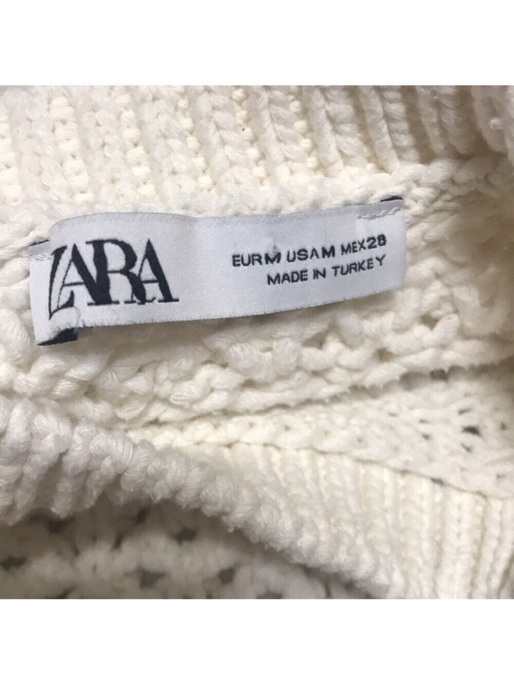 ZARA OPEN BACK White CROPPED SWEATER SZ MEDIUM - Picture 7 of 11